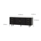Tavolo da buffet Glam in legno massello nero Tavolo da buffet Glam con 6 cassetti e 2 ante