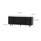 Tavolo da buffet Glam in legno massello nero Tavolo da buffet Glam con 6 cassetti e 2 ante