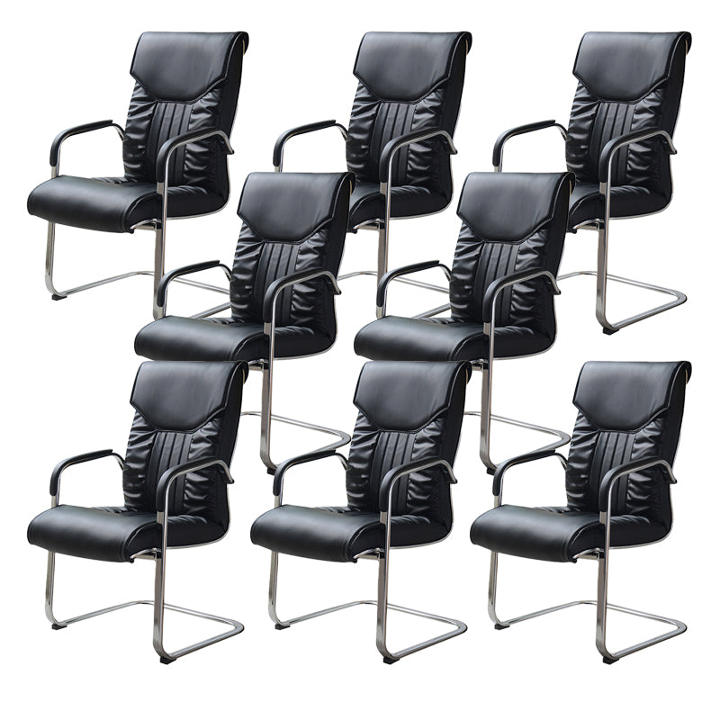 22" Wide Contemporary Executive Chair No Wheels Managers Chair 8 Piece Set Clearhalo 'furn' 'furn_office_chair' 'Furniture' 'Office Chairs' 'Office Furniture' 'office_chair' 6139965