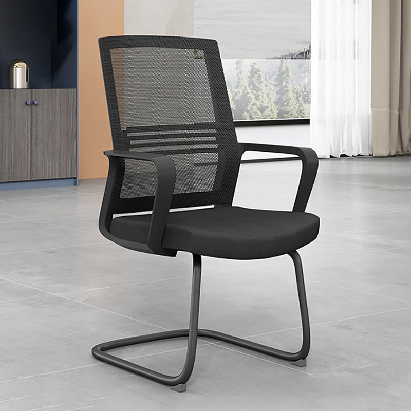 Black Contemporary Office Chair Breathable Air Grid Upholstered Desk Chair Clearhalo 'furn' 'furn_office_chair' 'Furniture' 'Office Chairs' 'Office Furniture' 'office_chair' 6140012