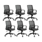 Black Contemporary Office Chair Breathable Air Grid Upholstered Desk Chair Black 6 Piece Set Casters Included Clearhalo 'furn' 'furn_office_chair' 'Furniture' 'Office Chairs' 'Office Furniture' 'office_chair' 6140013
