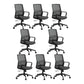 Black Contemporary Office Chair Breathable Air Grid Upholstered Desk Chair Black 8 Piece Set Casters Included Clearhalo 'furn' 'furn_office_chair' 'Furniture' 'Office Chairs' 'Office Furniture' 'office_chair' 6140014