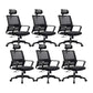 Black Contemporary Office Chair Breathable Air Grid Upholstered Desk Chair Matte Black 6 Piece Set Casters Included Clearhalo 'furn' 'furn_office_chair' 'Furniture' 'Office Chairs' 'Office Furniture' 'office_chair' 6140020