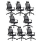 Black Contemporary Office Chair Breathable Air Grid Upholstered Desk Chair Matte Black 8 Piece Set Casters Included Clearhalo 'furn' 'furn_office_chair' 'Furniture' 'Office Chairs' 'Office Furniture' 'office_chair' 6140022