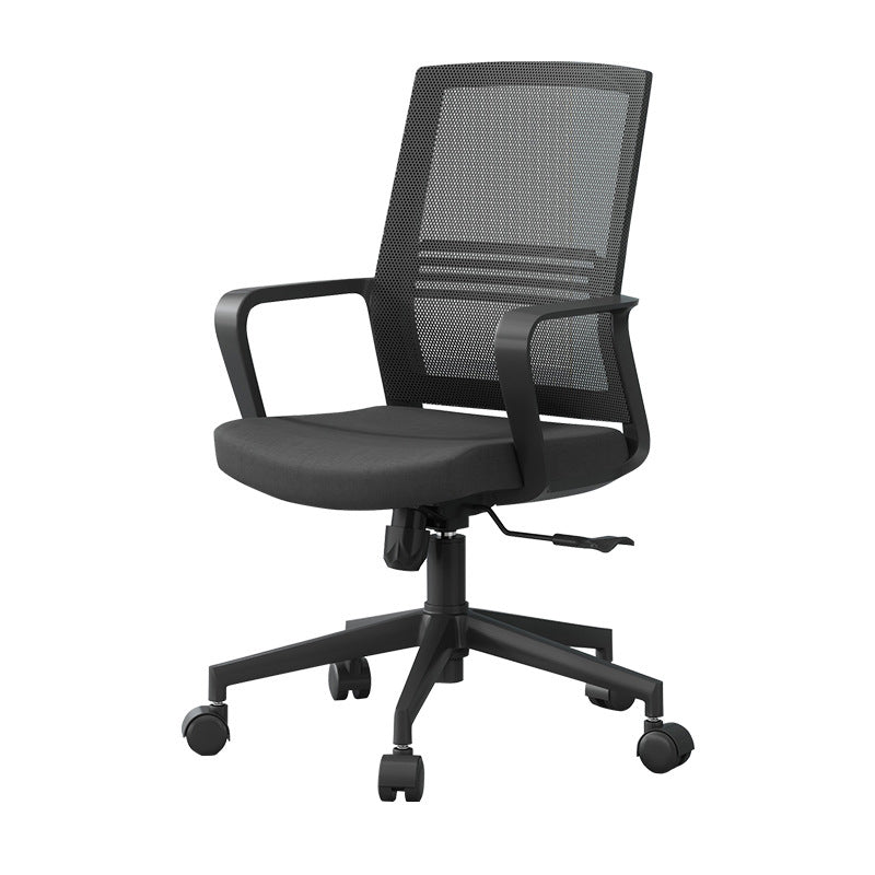 Black Contemporary Office Chair Breathable Air Grid Upholstered Desk Chair Clearhalo 'furn' 'furn_office_chair' 'Furniture' 'Office Chairs' 'Office Furniture' 'office_chair' 6140026