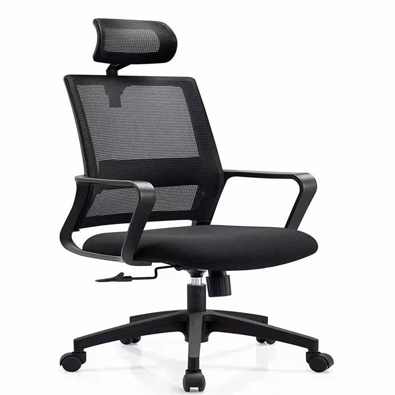 Black Contemporary Office Chair Breathable Air Grid Upholstered Desk Chair Clearhalo 'furn' 'furn_office_chair' 'Furniture' 'Office Chairs' 'Office Furniture' 'office_chair' 6140027