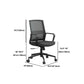 Black Contemporary Office Chair Breathable Air Grid Upholstered Desk Chair Clearhalo 'furn' 'furn_office_chair' 'Furniture' 'Office Chairs' 'Office Furniture' 'office_chair' 6140028