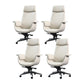 Modern Arms Included Chair High-Back Leather Desk Chair with Wheels Grey 4 Piece Set Clearhalo 'furn' 'furn_office_chair' 'Furniture' 'Office Chairs' 'Office Furniture' 'office_chair' 6140033