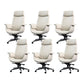 Modern Arms Included Chair High-Back Leather Desk Chair with Wheels Grey 6 Piece Set Clearhalo 'furn' 'furn_office_chair' 'Furniture' 'Office Chairs' 'Office Furniture' 'office_chair' 6140035