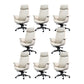 Modern Arms Included Chair High-Back Leather Desk Chair with Wheels Grey 8 Piece Set Clearhalo 'furn' 'furn_office_chair' 'Furniture' 'Office Chairs' 'Office Furniture' 'office_chair' 6140037