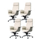 Modern Arms Included Chair High-Back Leather Desk Chair with Wheels Beige 4 Piece Set Clearhalo 'furn' 'furn_office_chair' 'Furniture' 'Office Chairs' 'Office Furniture' 'office_chair' 6140041