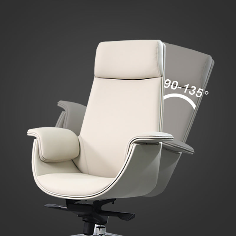 Modern Arms Included Chair High-Back Leather Desk Chair with Wheels Clearhalo 'furn' 'furn_office_chair' 'Furniture' 'Office Chairs' 'Office Furniture' 'office_chair' 6140043