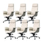 Modern Arms Included Chair High-Back Leather Desk Chair with Wheels Beige 6 Piece Set Clearhalo 'furn' 'furn_office_chair' 'Furniture' 'Office Chairs' 'Office Furniture' 'office_chair' 6140044