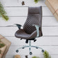 Fixed Arms Swivel Office Chair Faux Leather and Chrome Frame Managers Chair Clearhalo 'furn' 'furn_office_chair' 'Furniture' 'Office Chairs' 'Office Furniture' 'office_chair' 6140066