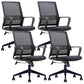 Contemporary Office Chair Mesh Computer Chair Ergonomic Mid Back Chair 4 Piece Set Casters Included Clearhalo 'furn' 'furn_office_chair' 'Furniture' 'Office Chairs' 'Office Furniture' 'office_chair' 6140091