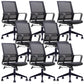 Contemporary Office Chair Mesh Computer Chair Ergonomic Mid Back Chair 8 Piece Set Casters Included Clearhalo 'furn' 'furn_office_chair' 'Furniture' 'Office Chairs' 'Office Furniture' 'office_chair' 6140096