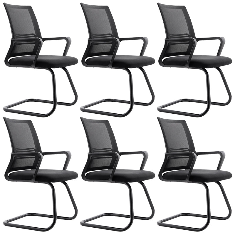 Contemporary Office Chair Mesh Computer Chair Ergonomic Mid Back Chair 6 Piece Set Casters Not Included Clearhalo 'furn' 'furn_office_chair' 'Furniture' 'Office Chairs' 'Office Furniture' 'office_chair' 6140101