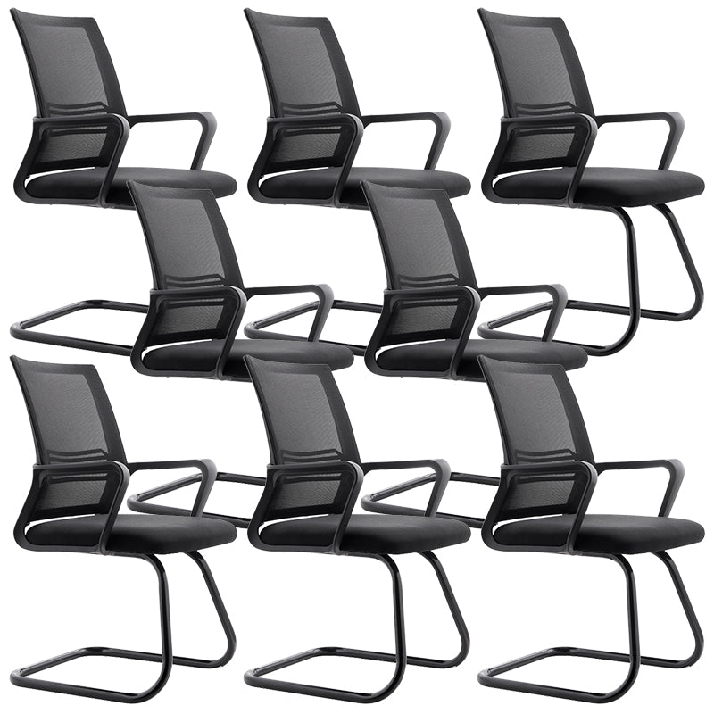 Contemporary Office Chair Mesh Computer Chair Ergonomic Mid Back Chair 8 Piece Set Casters Not Included Clearhalo 'furn' 'furn_office_chair' 'Furniture' 'Office Chairs' 'Office Furniture' 'office_chair' 6140103