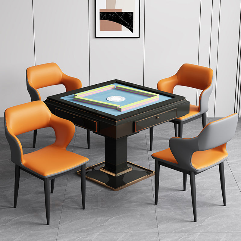 Sedia laterale aperta moderna in pelle imbottita sedia da pranzo senza braccio con base in metallo