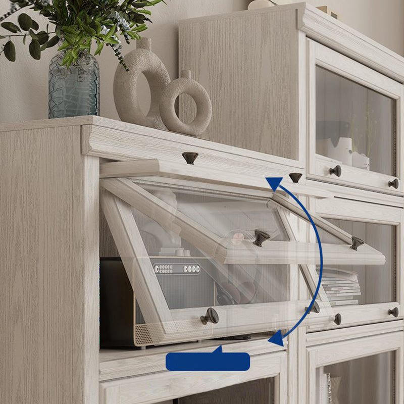 Contemporary Engineered Wood Bookcase White Standard Shelf with Doors Clearhalo 'Bookcases' 'furn' 'furn_bookcases' 'Furniture' 'Office Furniture' 6140346