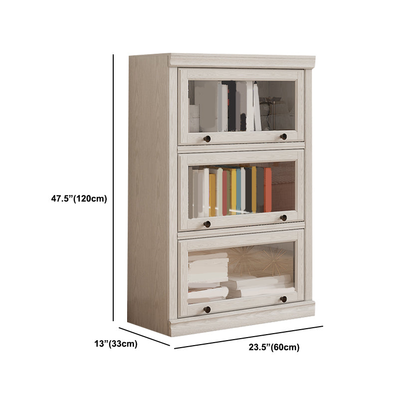 Contemporary Engineered Wood Bookcase White Standard Shelf with Doors Clearhalo 'Bookcases' 'furn' 'furn_bookcases' 'Furniture' 'Office Furniture' 6140347