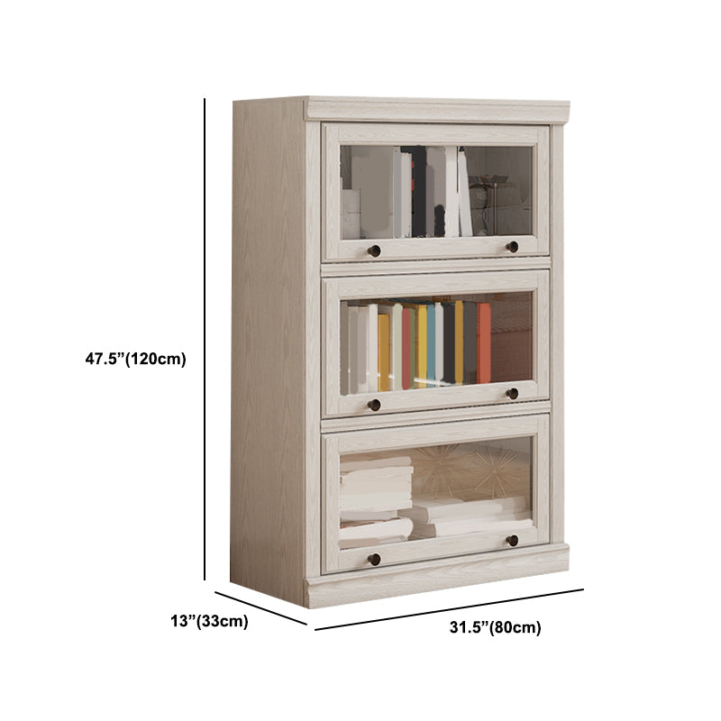 Contemporary Engineered Wood Bookcase White Standard Shelf with Doors Clearhalo 'Bookcases' 'furn' 'furn_bookcases' 'Furniture' 'Office Furniture' 6140348