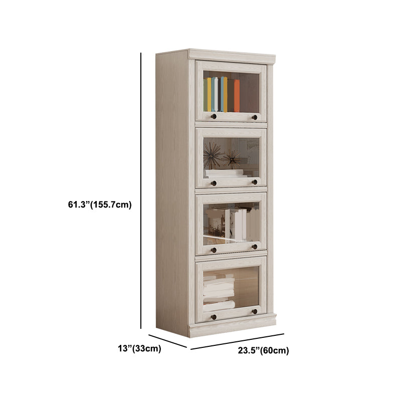 Contemporary Engineered Wood Bookcase White Standard Shelf with Doors Clearhalo 'Bookcases' 'furn' 'furn_bookcases' 'Furniture' 'Office Furniture' 6140349