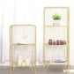 11" Wide Glam Shelf Bookcase Closed Back Gold Metal Bookcase Clearhalo 'Bookcases' 'furn' 'furn_bookcases' 'Furniture' 'Office Furniture' 6140358