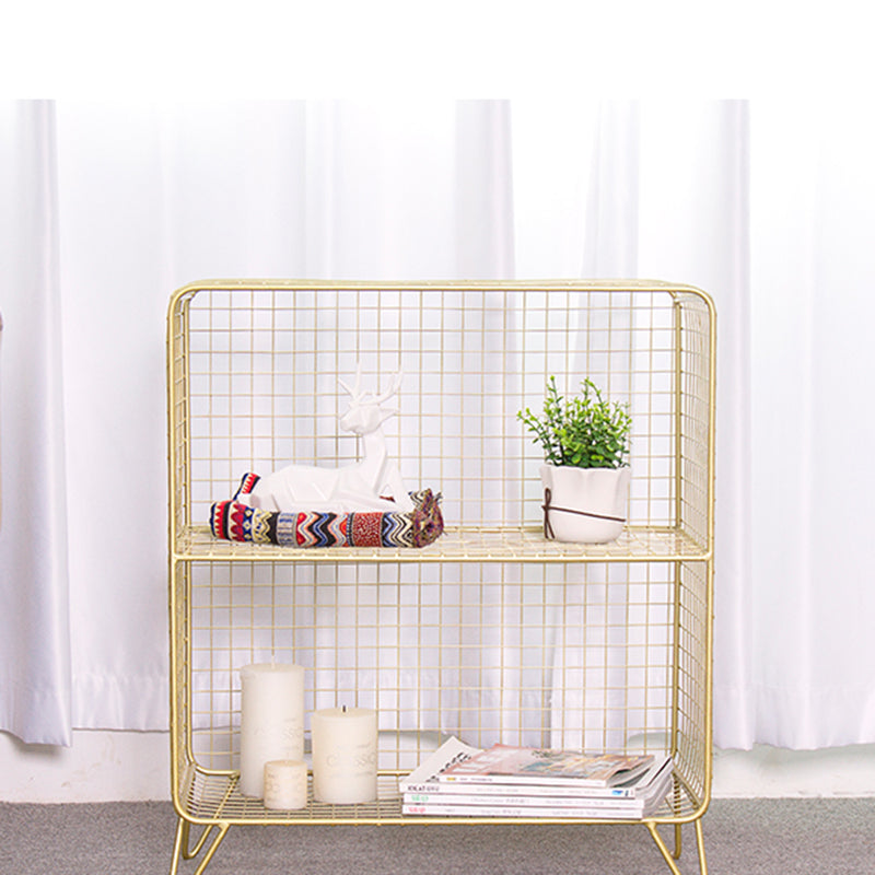 11" Wide Glam Shelf Bookcase Closed Back Gold Metal Bookcase Clearhalo 'Bookcases' 'furn' 'furn_bookcases' 'Furniture' 'Office Furniture' 6140359