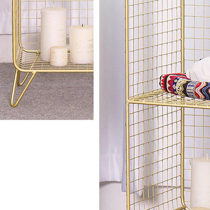 11" Wide Glam Shelf Bookcase Closed Back Gold Metal Bookcase Clearhalo 'Bookcases' 'furn' 'furn_bookcases' 'Furniture' 'Office Furniture' 6140361