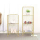 11" Wide Glam Shelf Bookcase Closed Back Gold Metal Bookcase Clearhalo 'Bookcases' 'furn' 'furn_bookcases' 'Furniture' 'Office Furniture' 6140364
