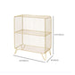 11" Wide Glam Shelf Bookcase Closed Back Gold Metal Bookcase Clearhalo 'Bookcases' 'furn' 'furn_bookcases' 'Furniture' 'Office Furniture' 6140369