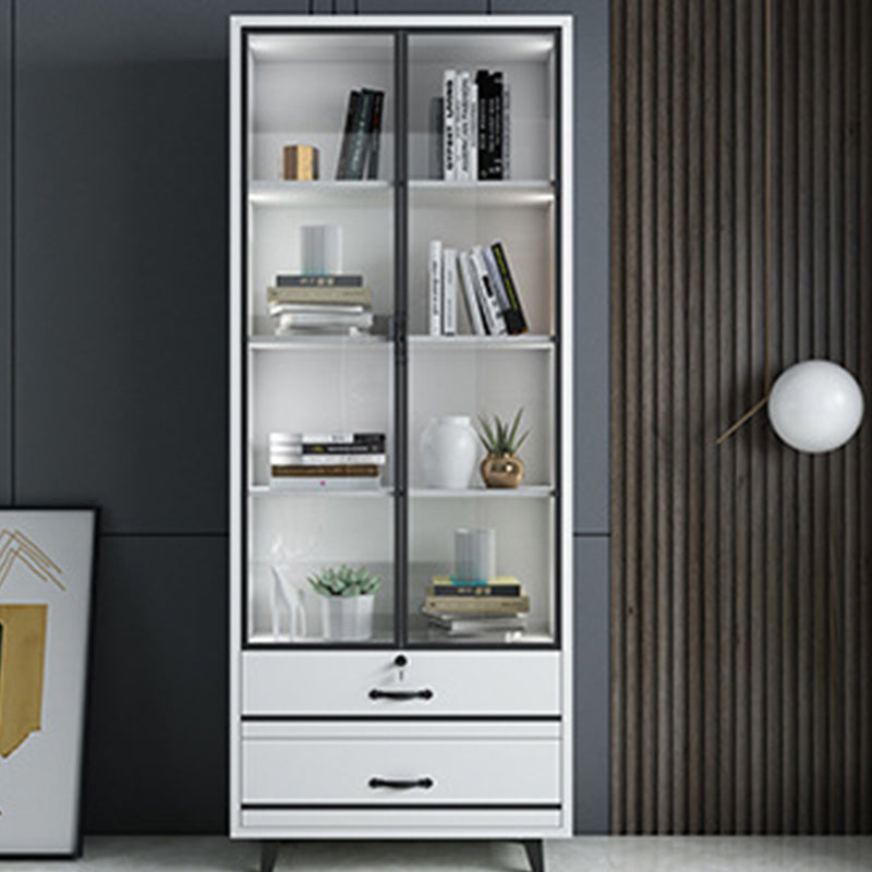 Eigentijdse boekenkast gesloten terug ontworpen houten boekenplank voor slaapkamer