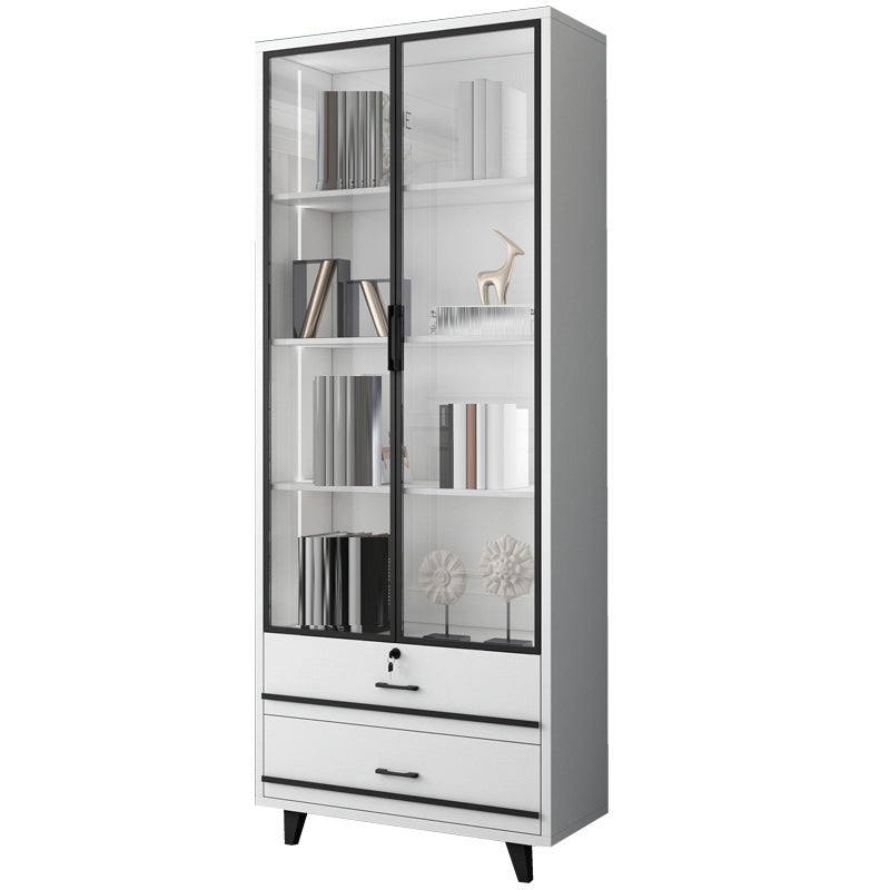 Eigentijdse boekenkast gesloten terug ontworpen houten boekenplank voor slaapkamer