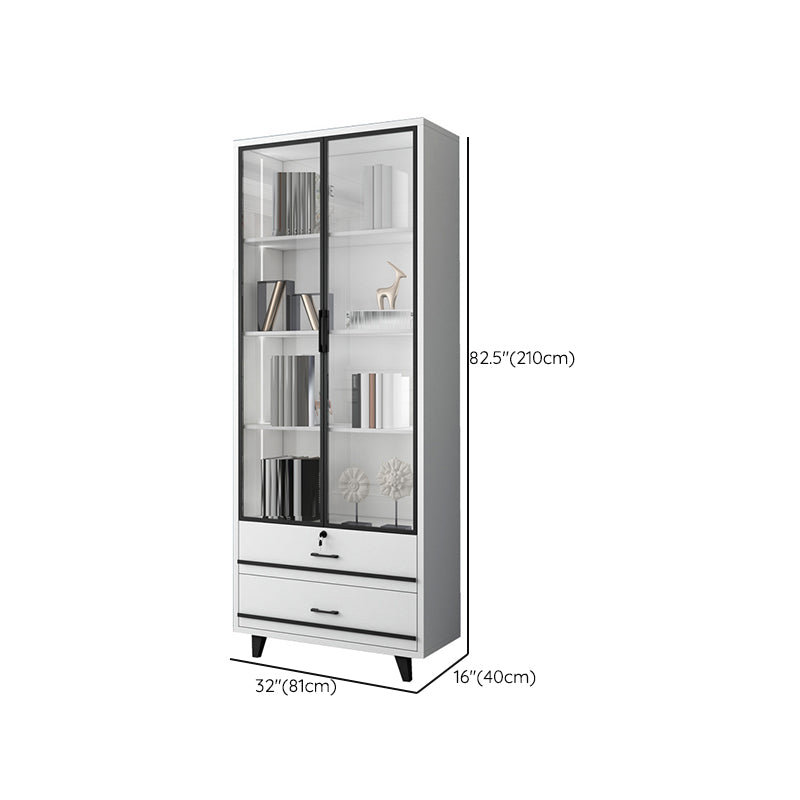 Eigentijdse boekenkast gesloten terug ontworpen houten boekenplank voor slaapkamer