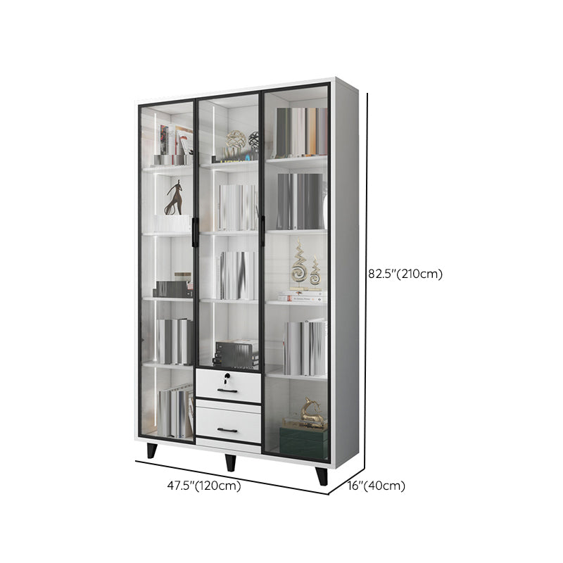 Eigentijdse boekenkast gesloten terug ontworpen houten boekenplank voor slaapkamer