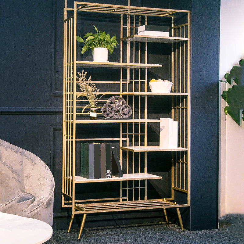 Libreria glam metal etagere scaffale per la sala di studio 70,9 "h x 11,8" w