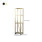 Gold and Black Metal Shelf Bookcase Bedroom Vertical Bookshelf with Shelves