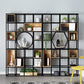 Metal and Wooden Home Shelf Bookcase Vertical Open Brown Book Shelf with Shelves