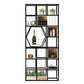 Metal and Wooden Home Shelf Bookcase Vertical Open Brown Book Shelf with Shelves