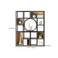 Metal and Wooden Home Shelf Bookcase Vertical Open Brown Book Shelf with Shelves