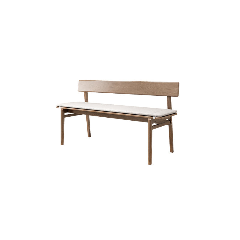 Back Included Bench, 29.5"H Dining Bench with Solid Wood Frame Brown Clearhalo 'Benches' 'Chairs & Seating' 'furn' 'furn_benches' 'Furniture' 'Living Room Furniture' 6140672
