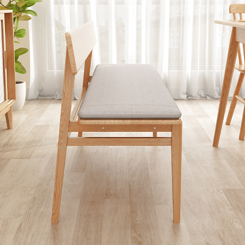 Back Included Bench, 29.5"H Dining Bench with Solid Wood Frame Clearhalo 'Benches' 'Chairs & Seating' 'furn' 'furn_benches' 'Furniture' 'Living Room Furniture' 6140675