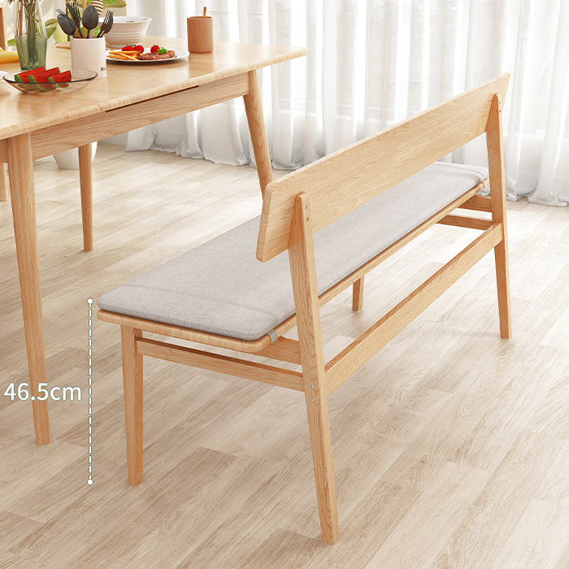 Back Included Bench, 29.5"H Dining Bench with Solid Wood Frame Clearhalo 'Benches' 'Chairs & Seating' 'furn' 'furn_benches' 'Furniture' 'Living Room Furniture' 6140686