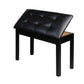 Tufted Piano Bench, Adjustable Upholstery Bench with Wood Legs Black Clearhalo 'Benches' 'Chairs & Seating' 'furn' 'furn_benches' 'Furniture' 'Living Room Furniture' 6140695
