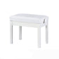 Tufted Piano Bench, Adjustable Upholstery Bench with Wood Legs 22"L x 14"W x 21"H White Clearhalo 'Benches' 'Chairs & Seating' 'furn' 'furn_benches' 'Furniture' 'Living Room Furniture' 6140697