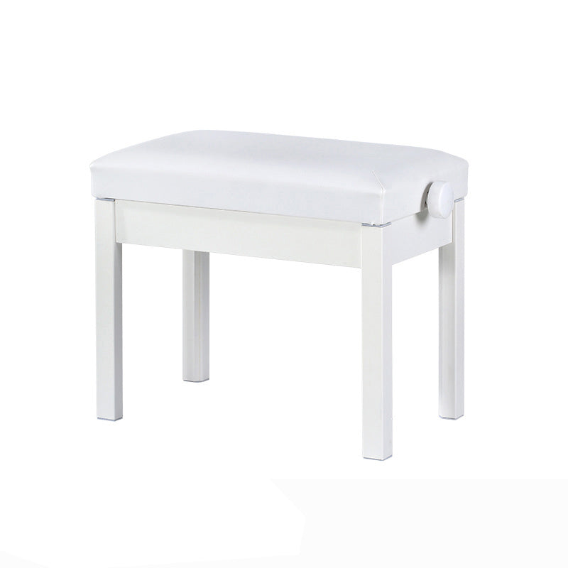 Tufted Piano Bench, Adjustable Upholstery Bench with Wood Legs 22"L x 14"W x 21"H White Clearhalo 'Benches' 'Chairs & Seating' 'furn' 'furn_benches' 'Furniture' 'Living Room Furniture' 6140697