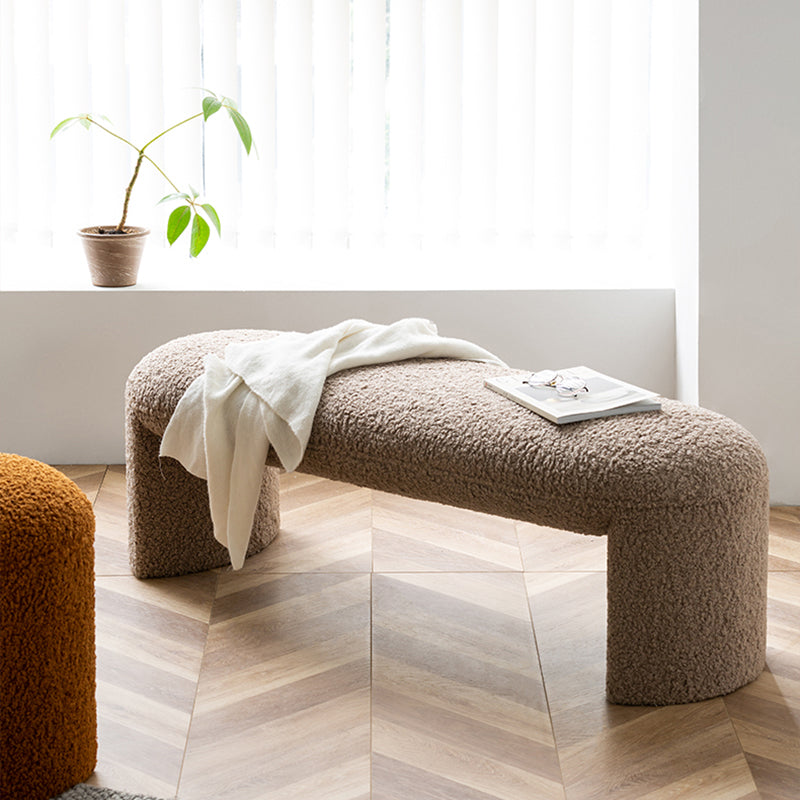 Solid Color Bedroom Bench, Upholstery Included Bench with Sled Base Clearhalo 'Benches' 'Chairs & Seating' 'furn' 'furn_benches' 'Furniture' 'Living Room Furniture' 6140739