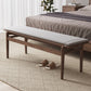 Farmhouse Wood Bedroom Bench Walnut/Natural Finish Dining Bench with Removable Cushion Clearhalo 'Benches' 'Chairs & Seating' 'furn' 'furn_benches' 'Furniture' 'Living Room Furniture' 6140761