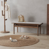 Farmhouse Wood Bedroom Bench Walnut/Natural Finish Dining Bench with Removable Cushion Clearhalo 'Benches' 'Chairs & Seating' 'furn' 'furn_benches' 'Furniture' 'Living Room Furniture' 6140768